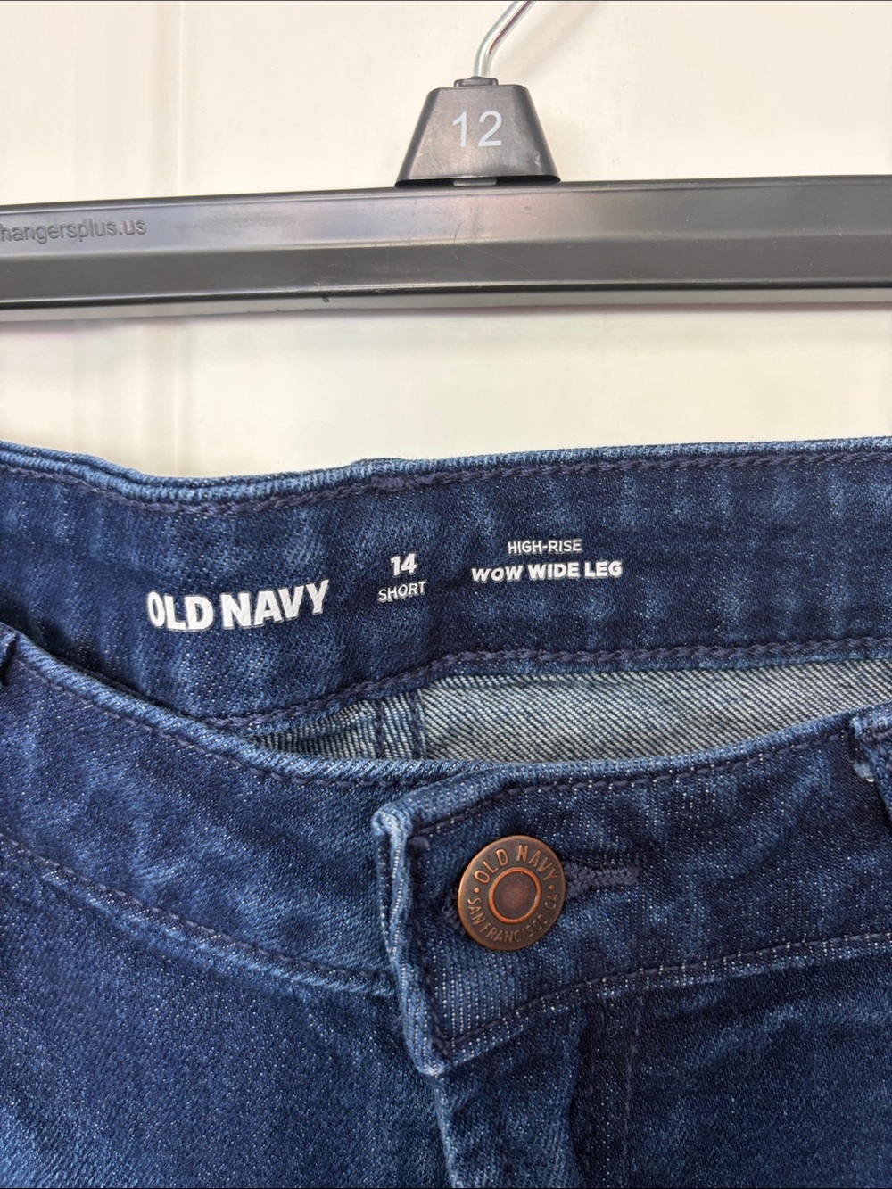 Old Navy Dark Blue High-Rise Wow Wide-Leg Jeans - Picture 2 of 4